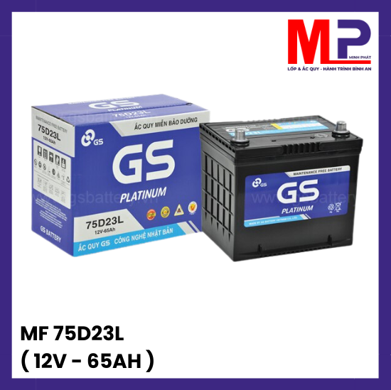 Ắc quy GS MF 75D23L (12V-65AH) giá bán, thay uy tín tại Hà Nội