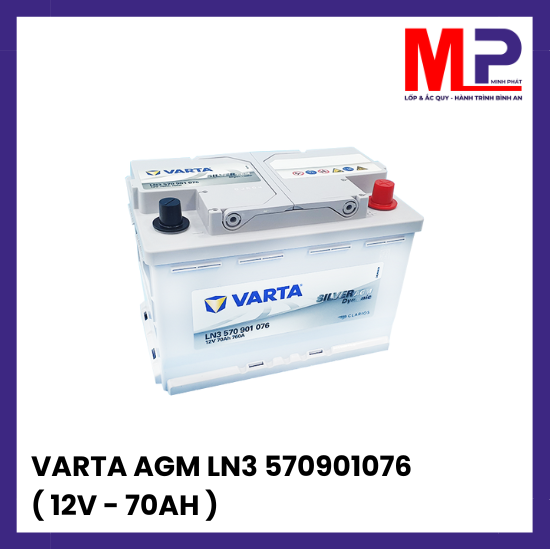 Ắc quy Varta LN3 (70ah-12v) AGM Start - Stop giá bán tại Hà Nội