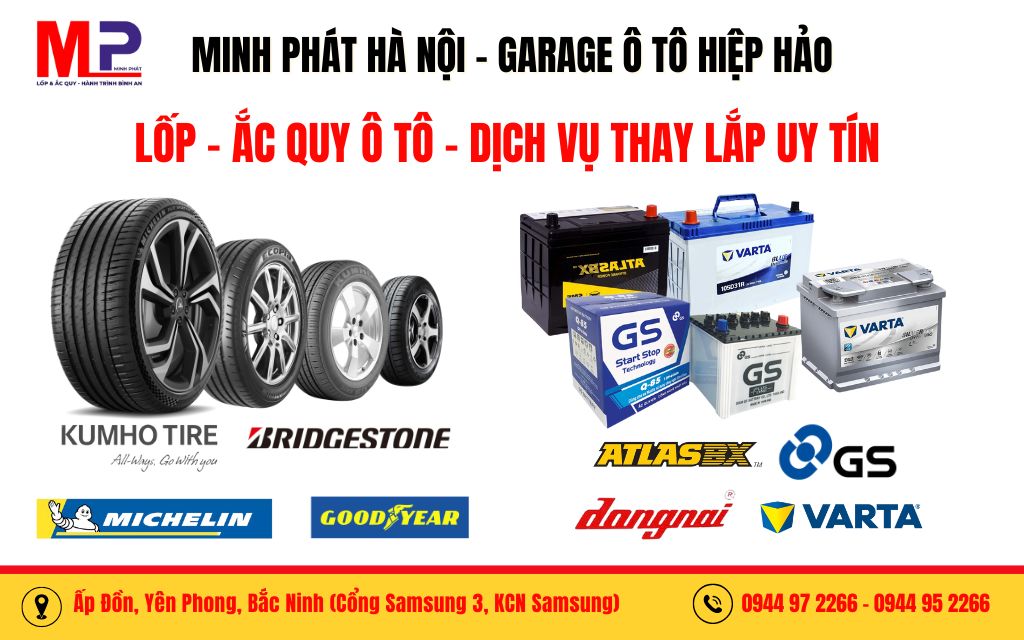 Trung tâm lốp, ắc quy ô tô Minh Phát - Hiệp Hảo tại Bắc Ninh