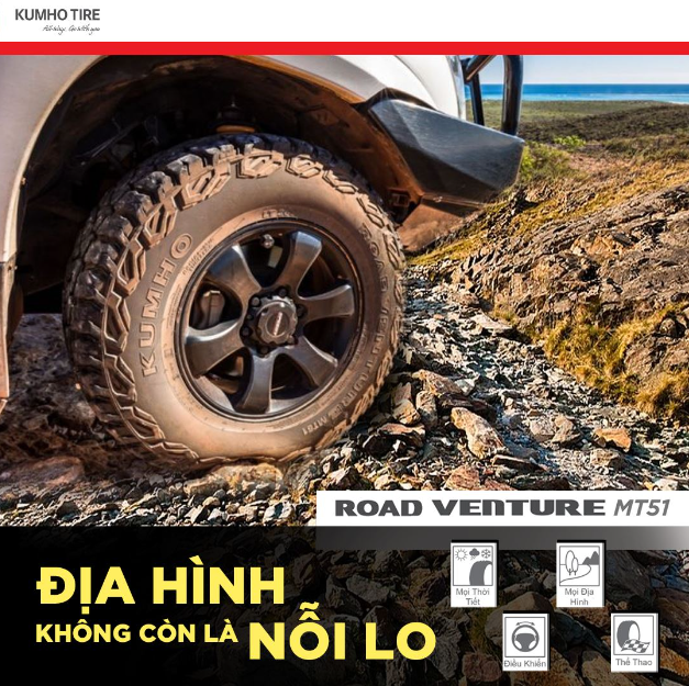 Lốp Kumho 33X12.5R15 MT51 giá bán, thay lắp uy tín tại Hà Nội