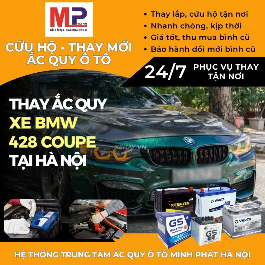 Ắc quy ô tô cho xe BMW 428 Coupe thay tận nơi, giá tốt tại Hà Nội