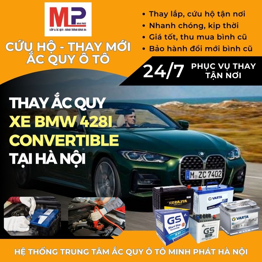 Ắc quy ô tô cho xe BMW 428i Convertible thay tận nơi tại Hà Nội
