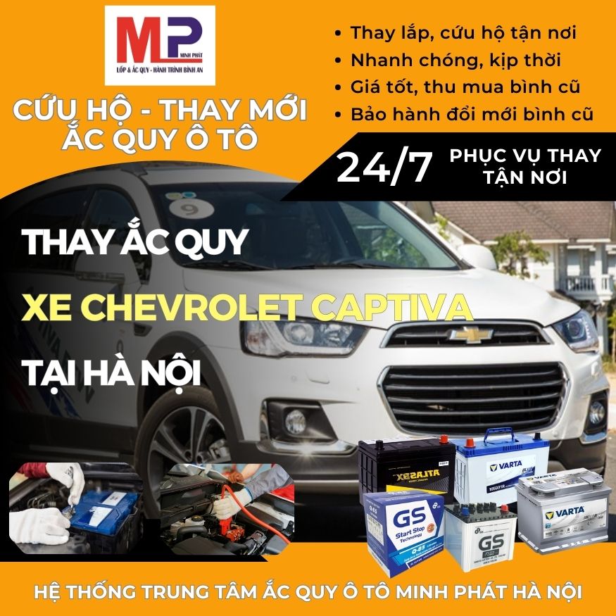 Ắc quy ô tô cho xe Chevrolet Captiva thay tận nơi giá tốt tại Hà Nội