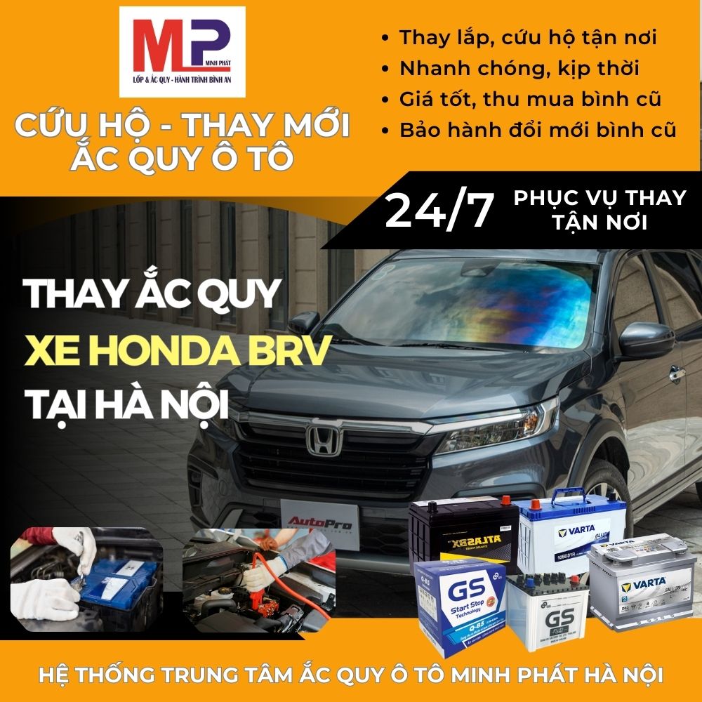 Ắc quy ô tô cho xe Honda BRV thay tận nơi giá bán tốt tại Hà Nội