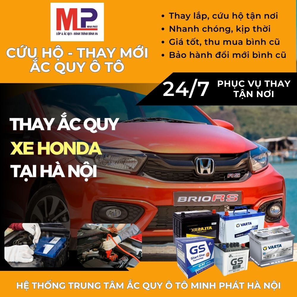 Ắc quy ô tô cho xe Honda cứu hộ, thay tận nơi giá tốt tại Hà Nội