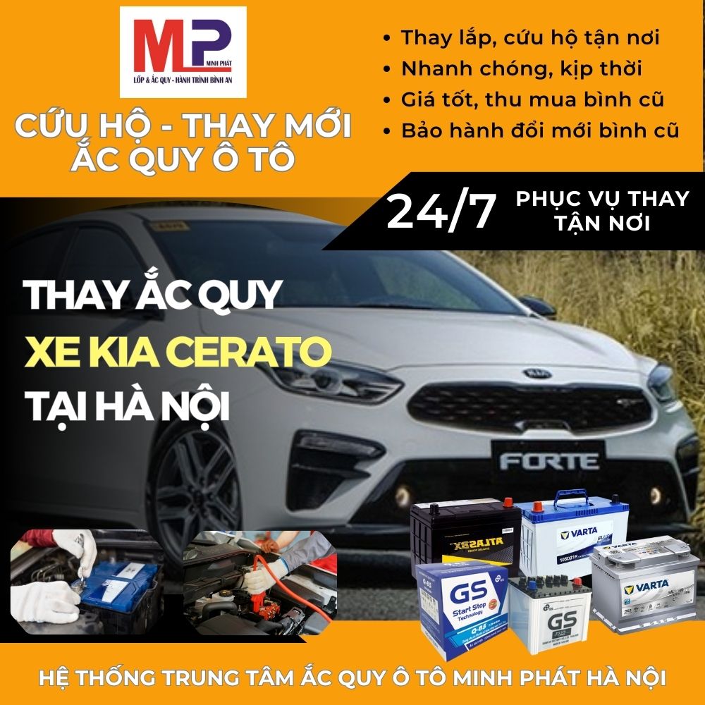 Ắc quy ô tô cho xe Kia Cerato thay tận nơi giá bán tốt tại Hà Nội