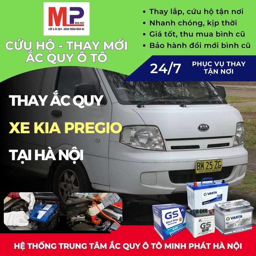 Ắc quy ô tô cho xe Kia Pregio thay tận nơi giá bán tốt tại Hà Nội