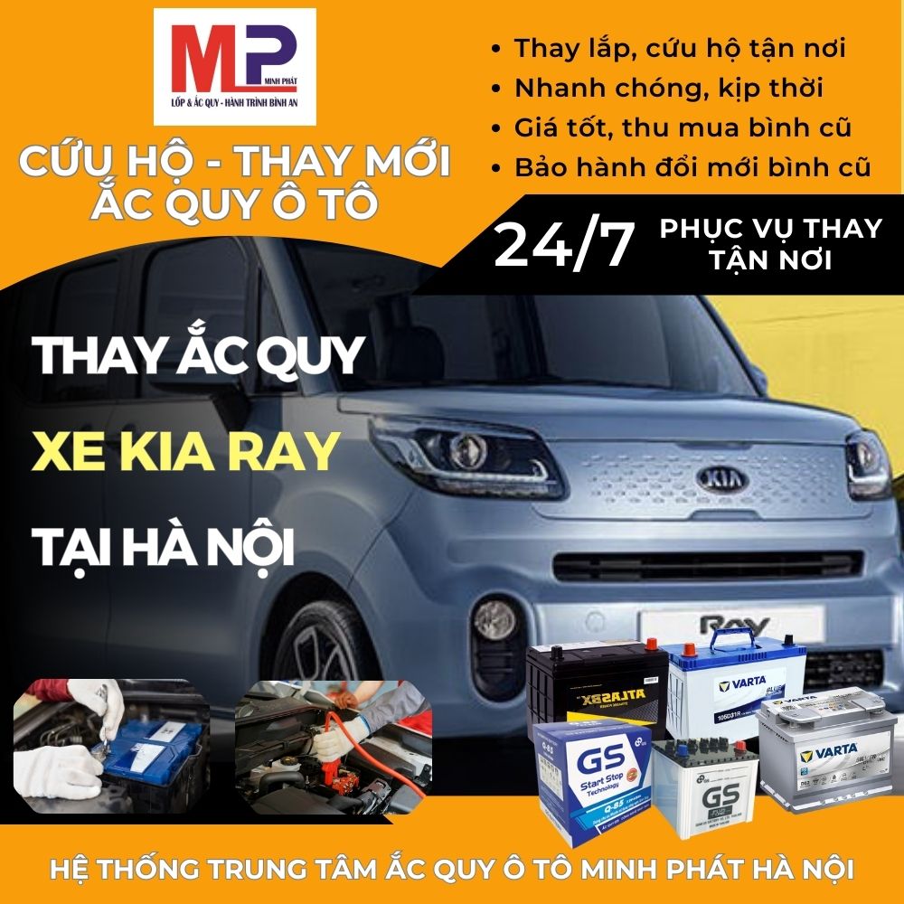 Ắc quy ô tô cho xe Kia Ray thay cứu hộ tận nơi giá tốt tại Hà Nội