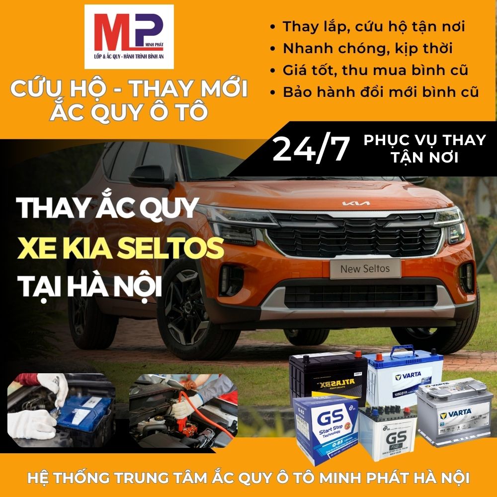 Ắc quy ô tô cho xe Kia Seltos thay tận nơi giá bán tốt tại Hà Nội
