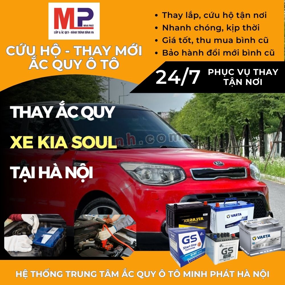 Ắc quy ô tô cho xe Kia Soul thay tận nơi giá bán tốt tại Hà Nội