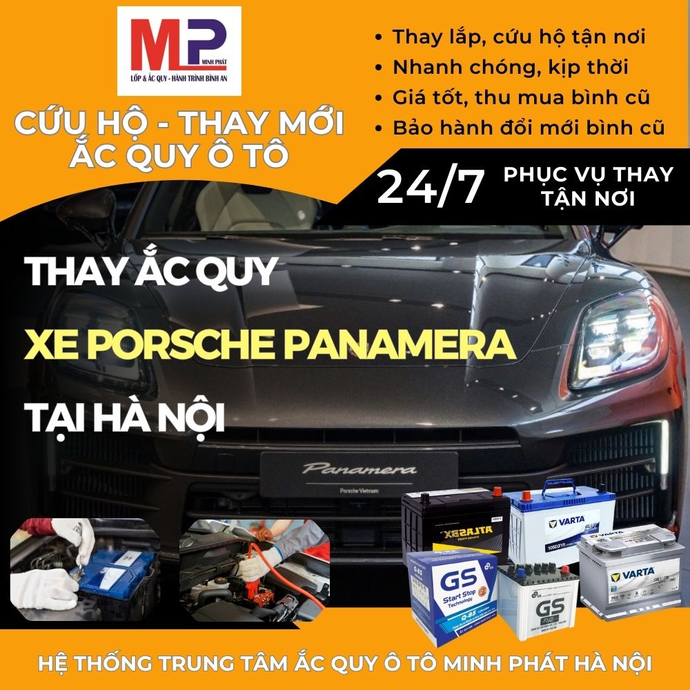 Ắc quy ô tô cho xe Porsche Panamera thay tận nơi giá tốt tại Hà Nội