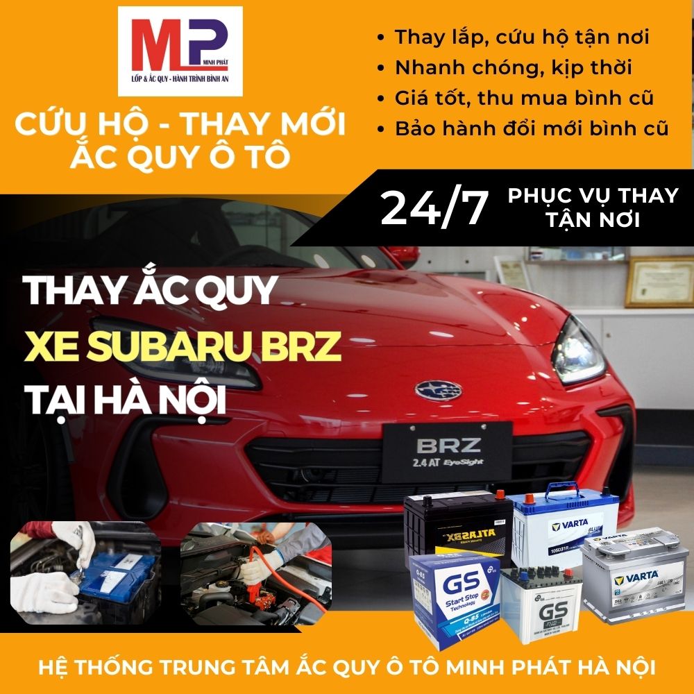 Ắc quy ô tô cho xe Subaru BRZ thay tận nơi giá bán tốt tại Hà Nội