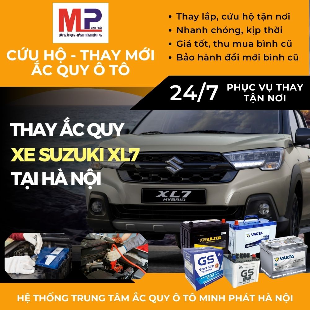 Ắc quy ô tô cho xe Suzuki XL7 thay lắp tận nơi giá tốt tại Hà Nội
