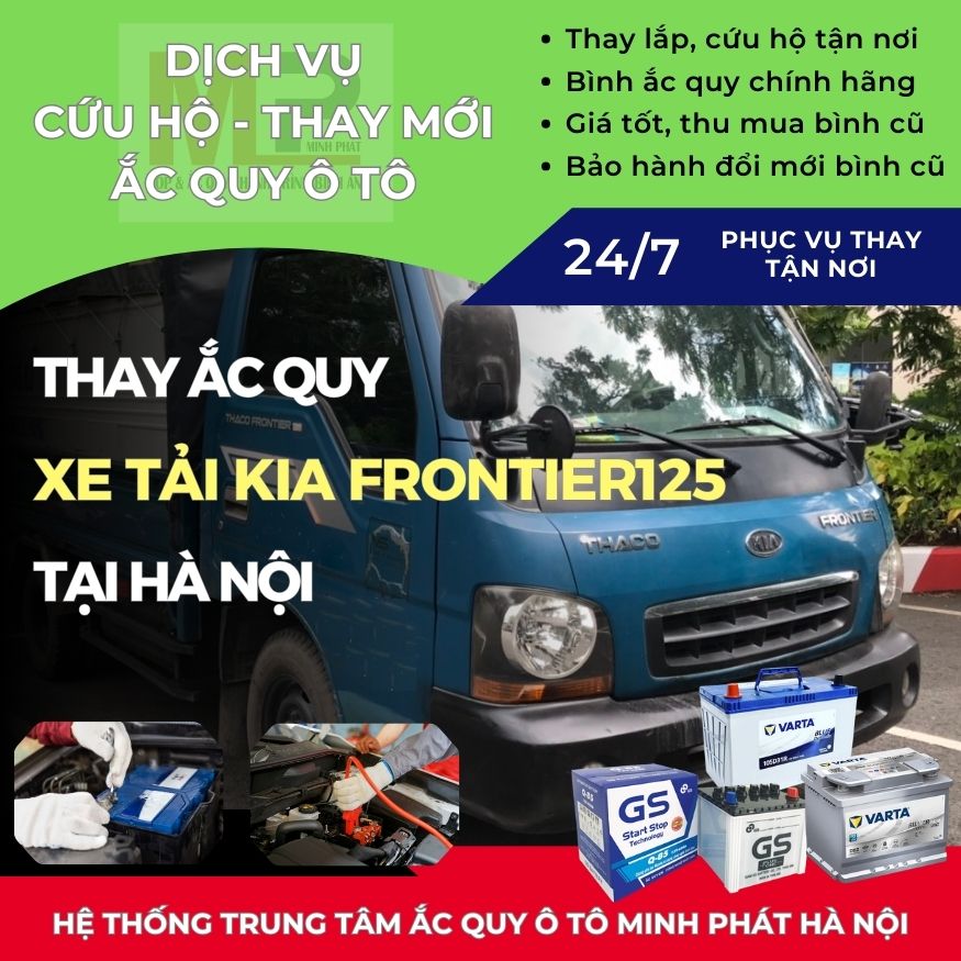 Ắc quy ô tô cho Xe tải Kia Frontier125 thay tận nơi giá tốt Hà Nội