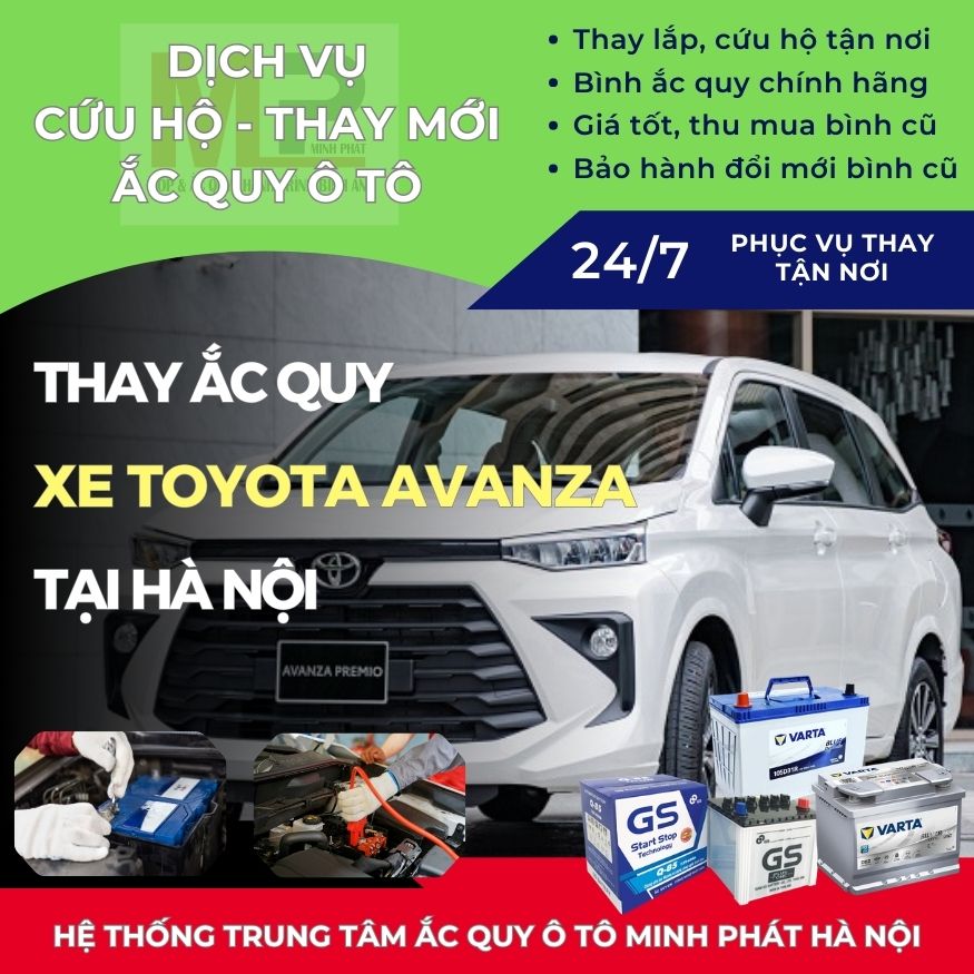 Ắc quy ô tô cho xe Toyota Avanza thay tận nơi giá bán tốt Hà Nội