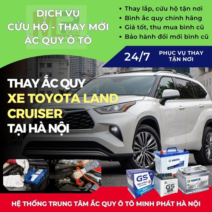 Ắc quy ô tô cho xe Toyota Highlander cứu hộ, thay tận nơi Hà Nội