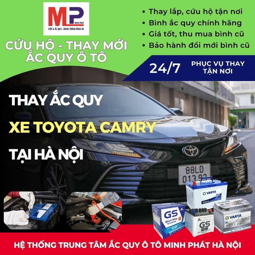 Ắc quy ô tô Toyota Camry - Cứu hộ, thay tận nơi uy tín tại Hà Nội