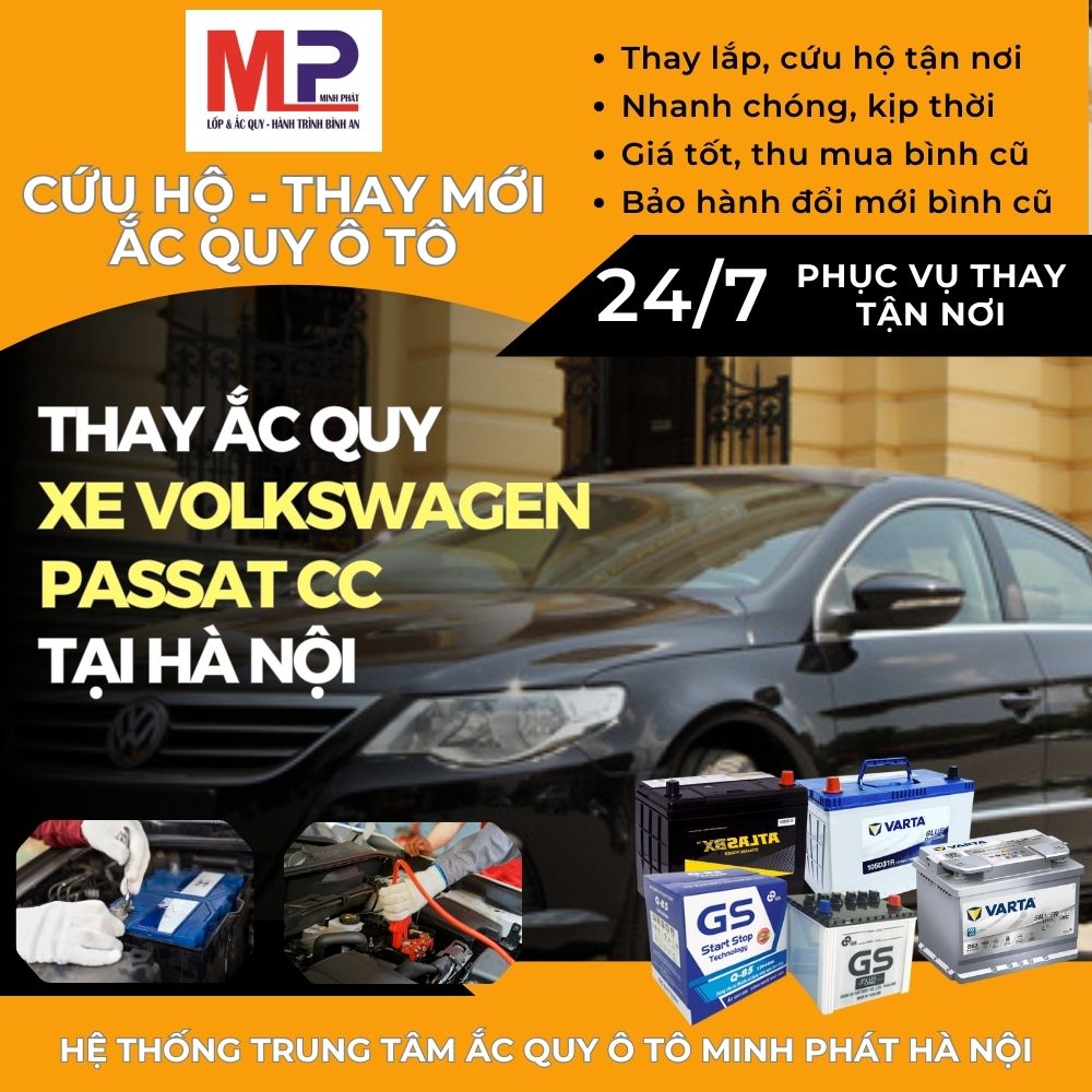 Ắc quy ô tô cho xe Volkswagen Passat CC thay tận nơi tại Hà Nội