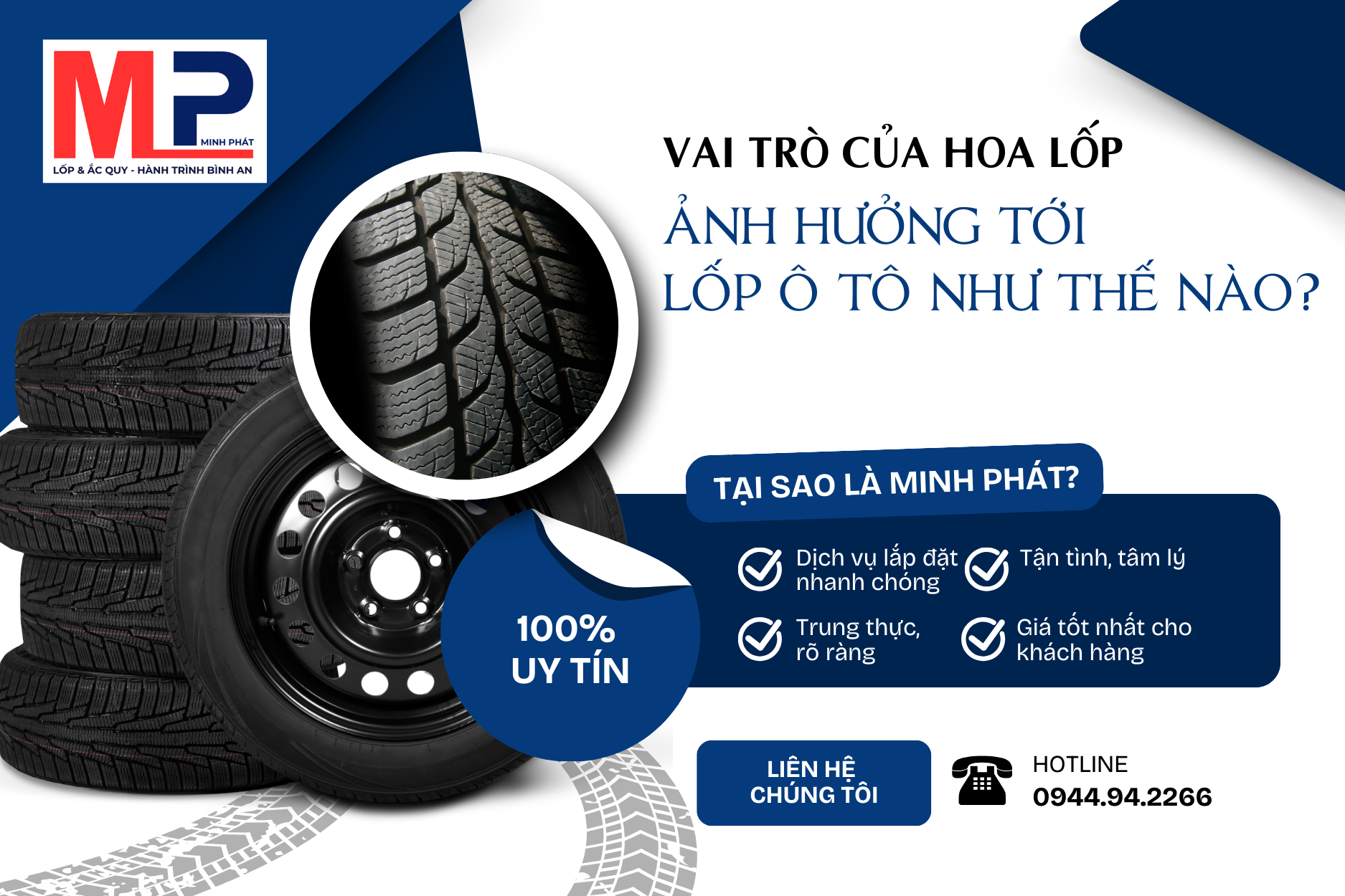 Vai trò của hoa lốp ảnh hưởng tới lốp ô tô như thế nào ?
