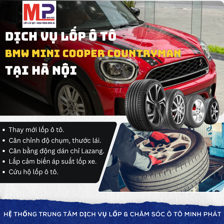 Lốp ô tô cho xe BMW Mini Cooper Countryman thay uy tín tại Hà Nội