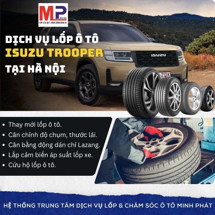 Lốp ô tô cho xe Isuzu Trooper tặng gói chăm sóc xe tại Hà Nội [new]