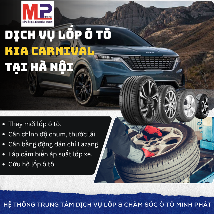 Lốp ô tô cho xe Kia Carnival tặng gói chăm sóc hấp dẫn tại Hà Nội
