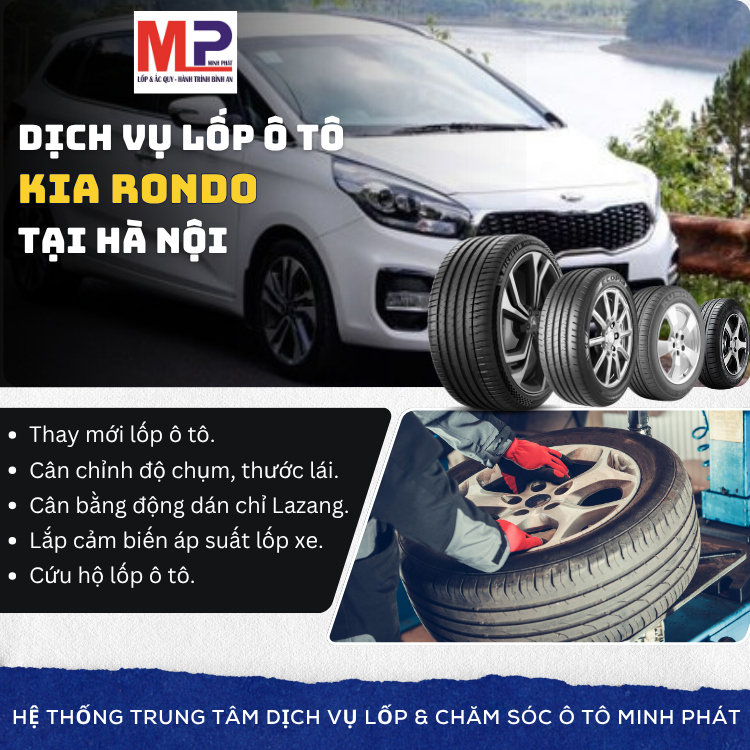 Lốp ô tô cho xe Kia Rondo tặng gói chăm sóc xe tại Hà Nội