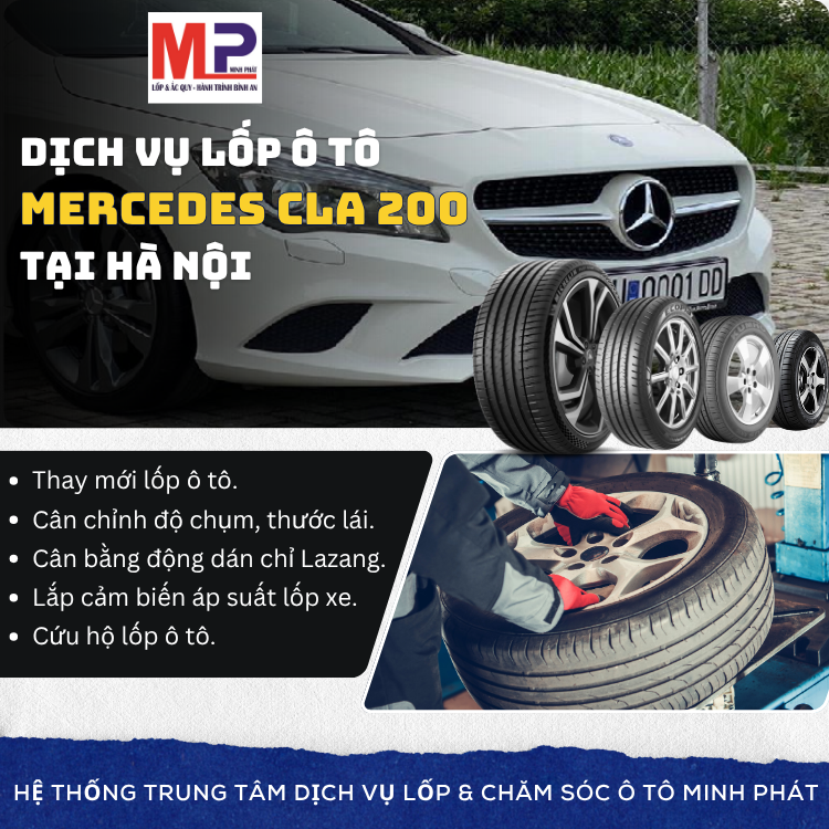 Lốp ô tô cho xe Mercedes CLA 200 - Trung tâm lốp uy tín tại Hà Nội