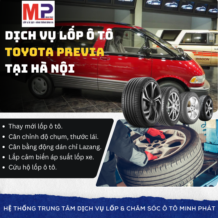 Lốp ô tô cho xe Toyota Previa - Trung tâm lốp xe uy tín tại Hà Nội