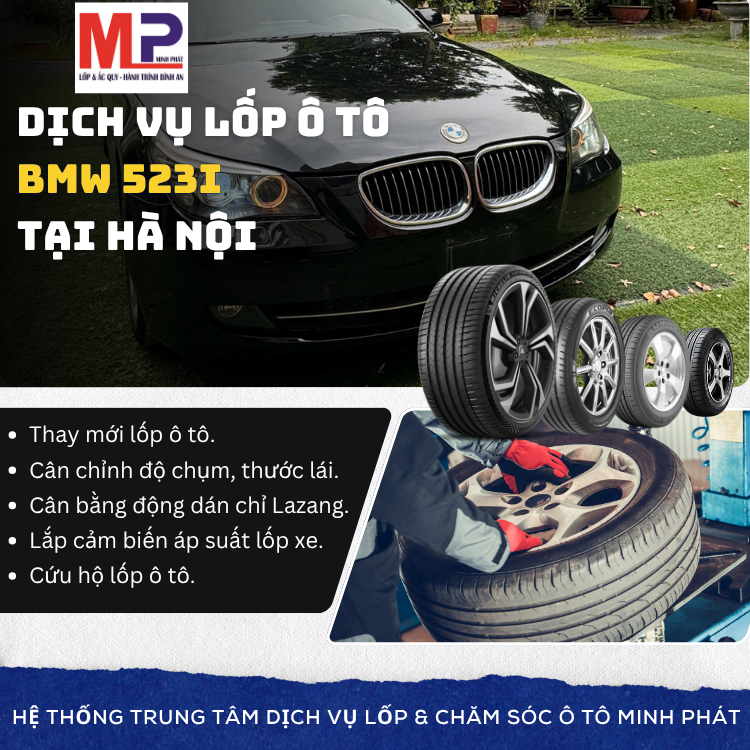 Lốp ô tô cho xe BMW 523i tặng gói chăm sóc xe tại Hà Nội [new]