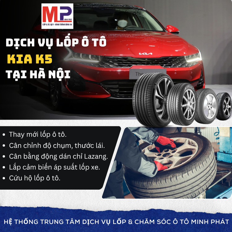 Lốp ô tô cho xe Kia K5 tặng gói chăm sóc xe 600k hấp dẫn Hà Nội