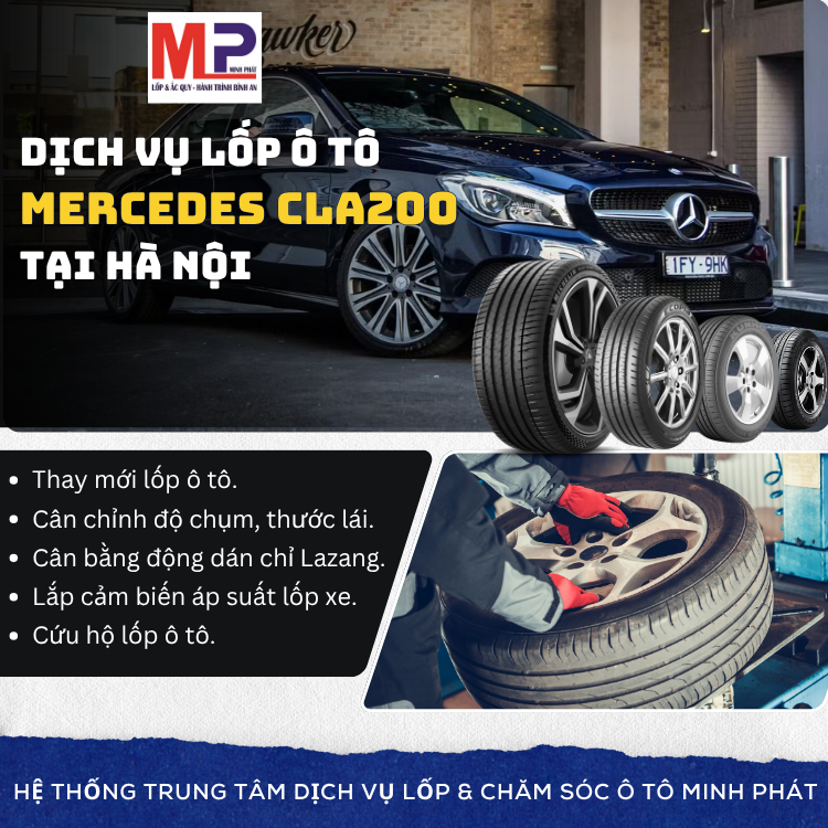 Lốp ô tô cho xe Mercedes CLA200 - Trung tâm lốp uy tín tại Hà Nội