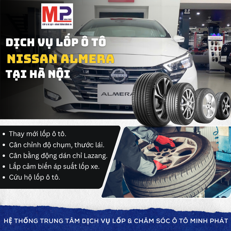 Lốp ô tô cho xe Nissan Almera - Trung tâm lốp uy tín tại Hà Nội
