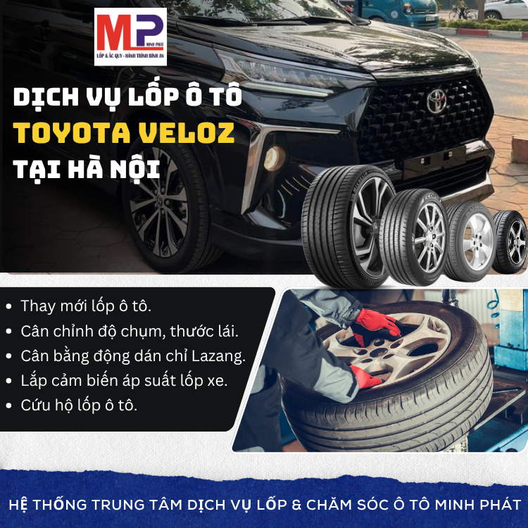 Lốp ô tô cho xe Toyota Veloz - Trung tâm lốp uy tín tại Hà Nội