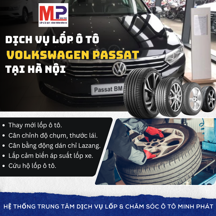 Lốp ô tô cho xe Volkswagen Passat - Trung tâm uy tín tại Hà Nội