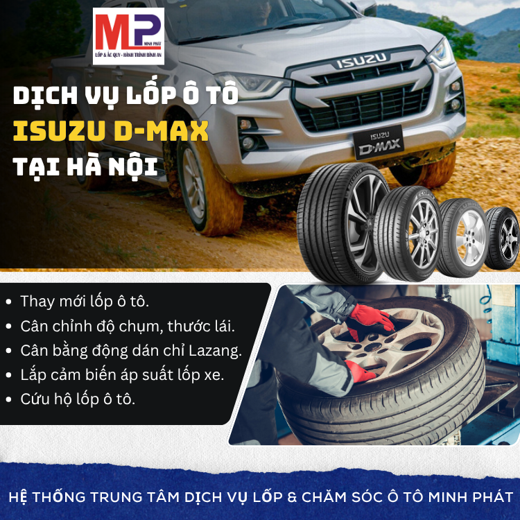 Lốp xe Isuzu D-max tại Hà Nội - Tặng gói chăm sóc xe hiệu quả