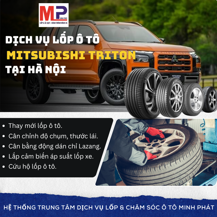 Lốp xe Mitsubishi Triton tại Hà Nội tặng gói chăm sóc hiệu quả