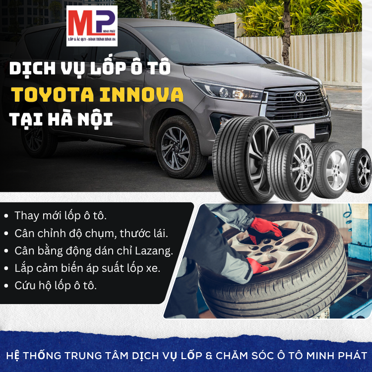 Lốp xe Toyota Innova tại Hà Nội tặng dịch vụ chăm sóc hiệu quả