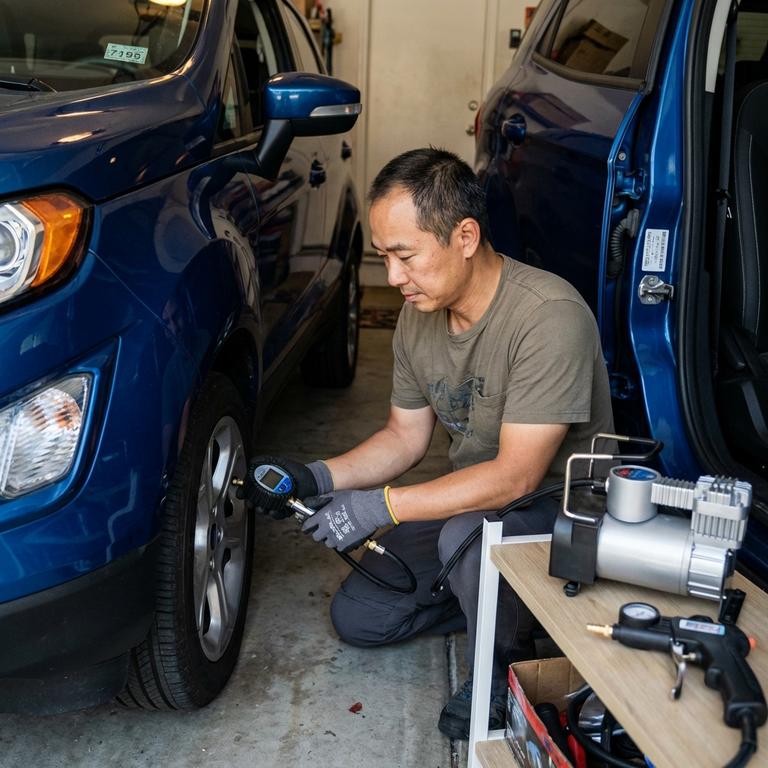 Cách Kiểm Tra Lốp Xe Ford Ecosport Bơm Bao nhiêu Kg Tại Nhà
