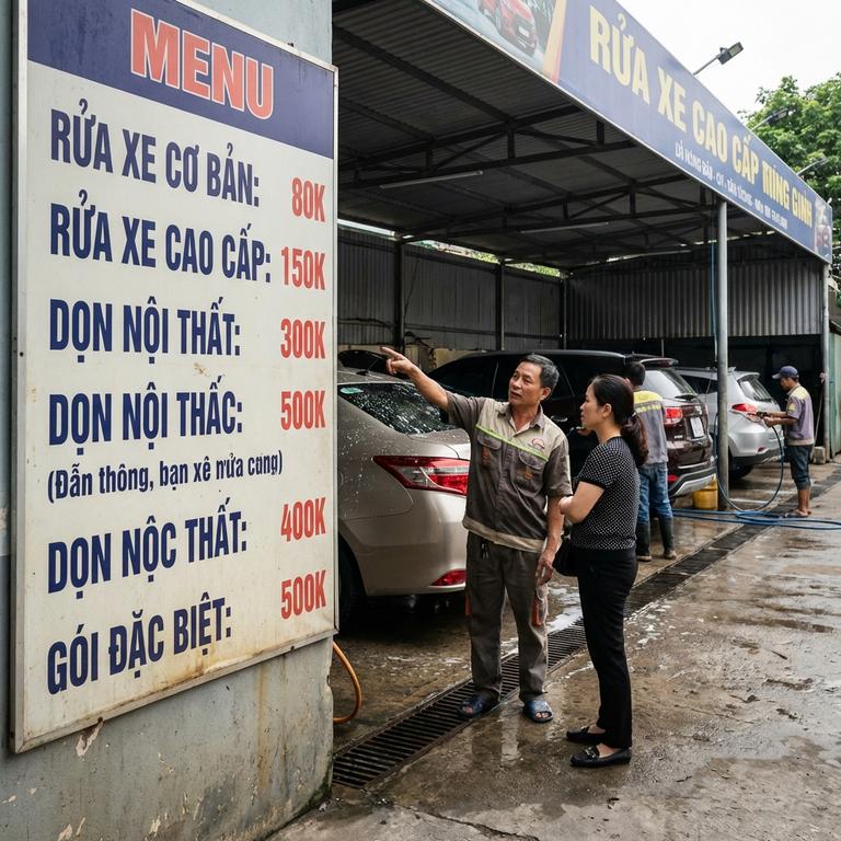Chi Phí Rửa Xe Ô Tô Phổ Biến Cho Từng Loại Hình Dịch Vụ