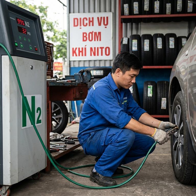 Giải Đáp Thắc Mắc Có Nên Bơm Khí Nito Cho Lốp Xe Không
