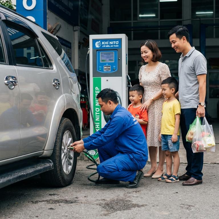 Lợi Ích Khi Bơm Lốp Xe Bằng Khí Nitơ Đối Với Xe Gia Đình
