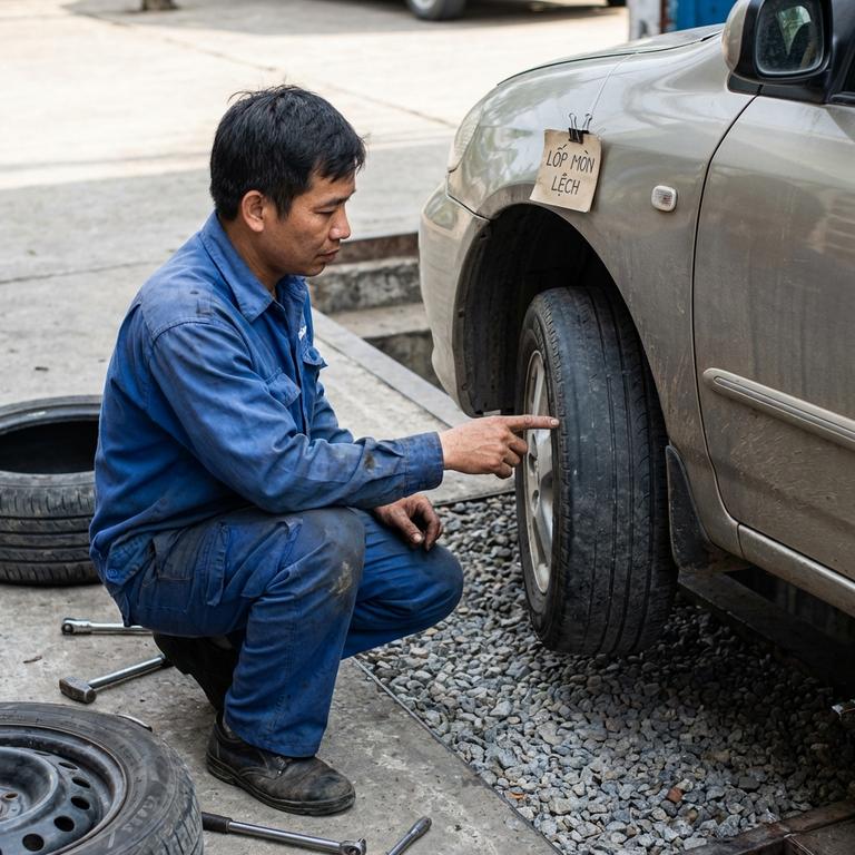 Nguyên Nhân Lốp Xe Ô Tô Bị Mòn Không Đều Thường Gặp