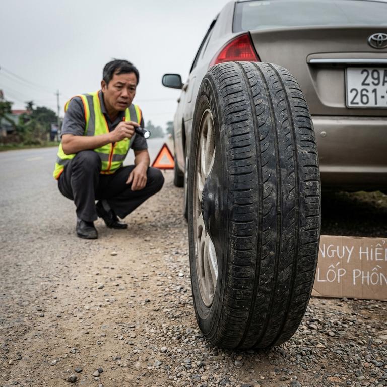 Rủi Ro Tai Nạn Khi Di Chuyển Với Lốp Ô Tô Bị Phồng
