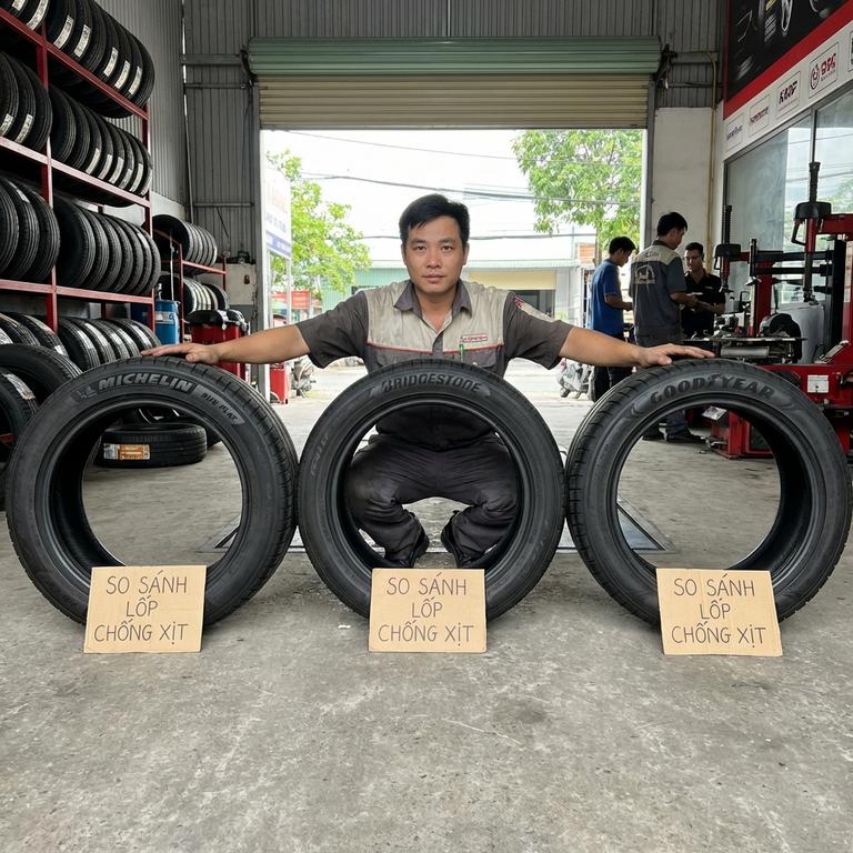 So Sánh Lốp Chống Xịt Michelin Bridgestone Và Goodyear