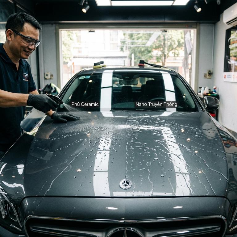 So Sánh Phủ Ceramic Ô Tô Và Phủ Nano Truyền Thống