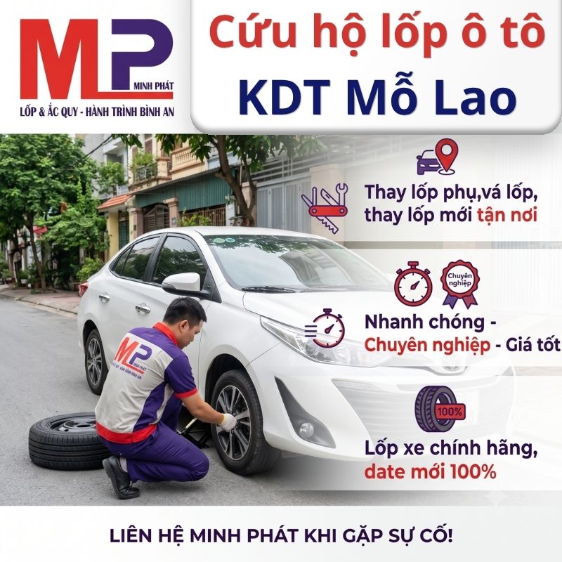 Thay mới, vá cứu hộ lốp ô tô tại KDT Mỗ Lao, Hà Nội uy tín