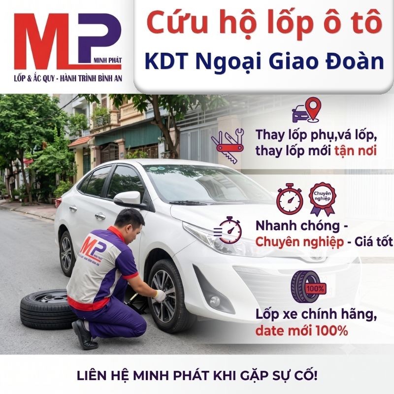 Thay mới, vá cứu hộ lốp ô tô tại KDT Ngoại Giao Đoàn, Hà Nội