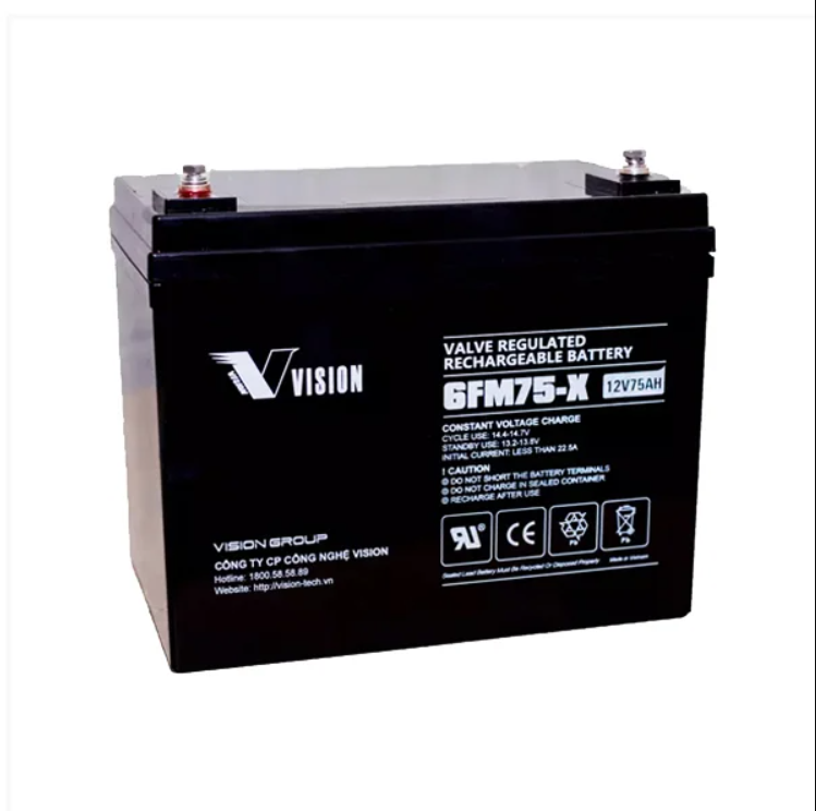Ắc quy Vision 6FM75-X (12V-75Ah) lưu điện